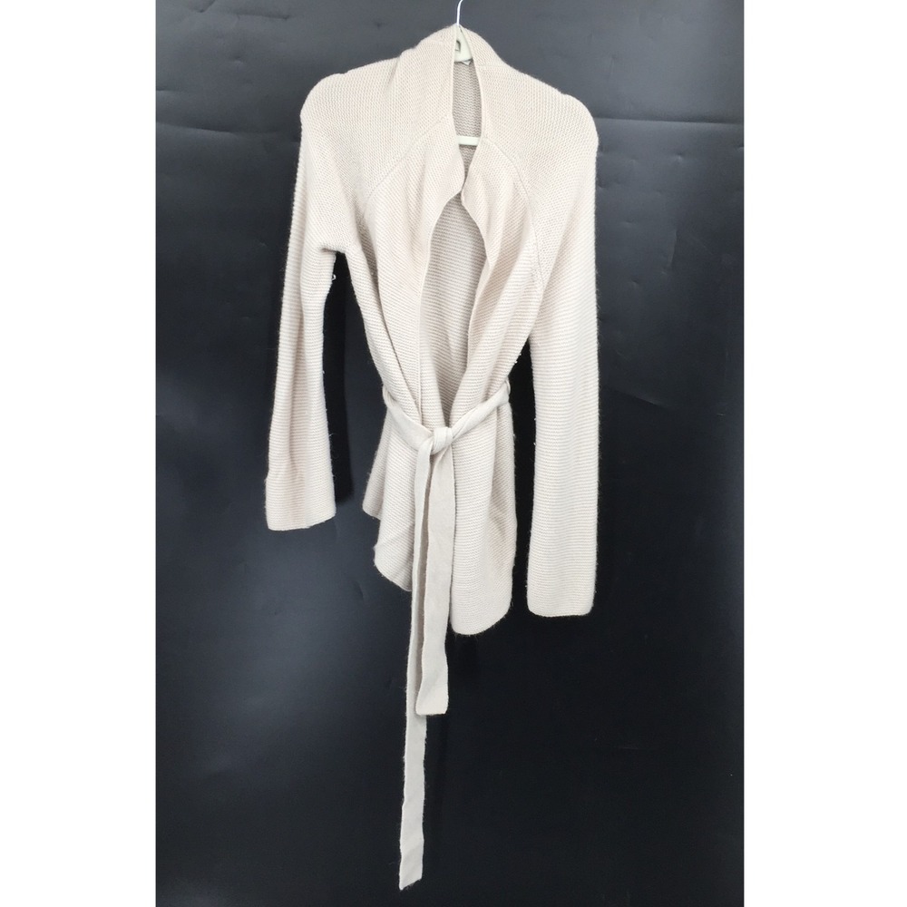 Boden Cream wool alpaca Knit long sleeve tie front cardigan sweater coastal 10